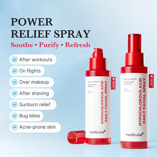 اسپری آبرسان، ضد جوش و تسکین دهنده هیپوکلروس اسید مدی کیوب medicube Hypochlorous Acid Daily Facial Spray
