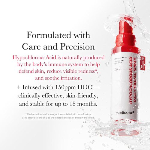 اسپری آبرسان، ضد جوش و تسکین دهنده هیپوکلروس اسید مدی کیوب medicube Hypochlorous Acid Daily Facial Spray