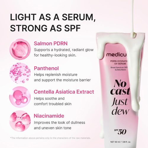 سرم ضد آفتاب سبک PDRN مدی کیوب آبرسان و تقویت کننده سد دفاعی پوست medicube PDRN Hydrating UV Serum