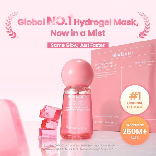 سرم میست ژلی کلاژن پپتاید بایودنس آبرسان قوی و درخشان کننده پوست Biodance Collagen Peptide Jelly Serum Mist