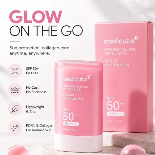 ضد آفتاب استیکی کلاژن PDRN مدی کیوب medicube PDRN Pink Collagen Airy Sun Stick
