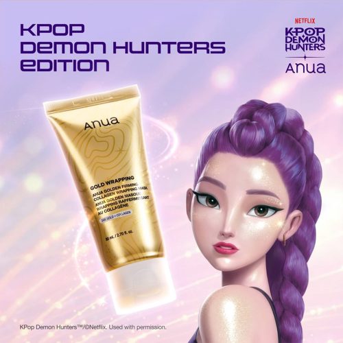 ماسک شب لیفت کننده و درخشان کننده طلای 24 و کلاژن آنوا Anua Golden Firming Collagen Wrapping Mask Kpop Demon Hunters Collaboration
