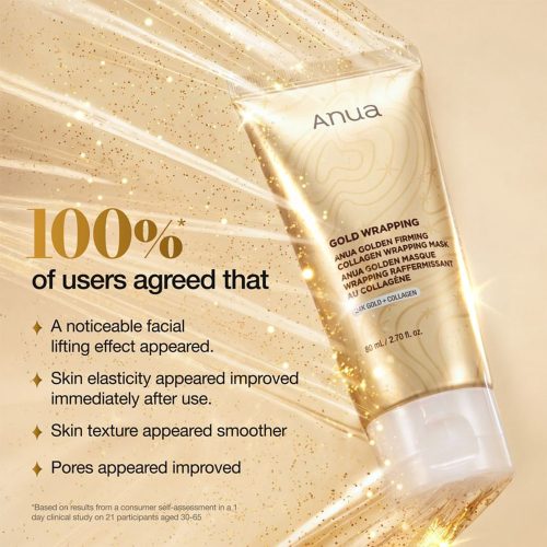 ماسک شب لیفت کننده و درخشان کننده طلای 24 و کلاژن آنوا Anua Golden Firming Collagen Wrapping Mask Kpop Demon Hunters Collaboration