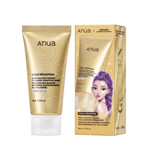 ماسک شب لیفت کننده و درخشان کننده طلای 24 و کلاژن آنوا Anua Golden Firming Collagen Wrapping Mask Kpop Demon Hunters Collaboration