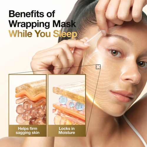 ماسک شب لیفت کننده و درخشان کننده طلای 24 و کلاژن آنوا Anua Golden Firming Collagen Wrapping Mask Kpop Demon Hunters Collaboration