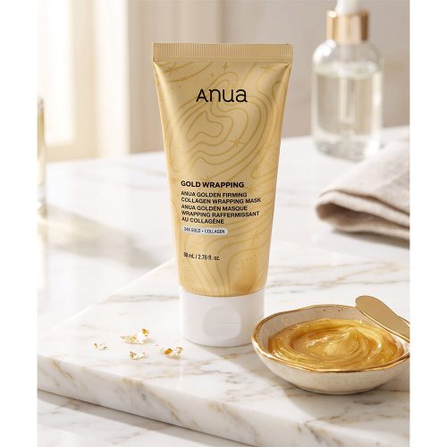 ماسک شب لیفت کننده و درخشان کننده طلای 24 و کلاژن آنوا Anua Golden Firming Collagen Wrapping Mask Kpop Demon Hunters Collaboration