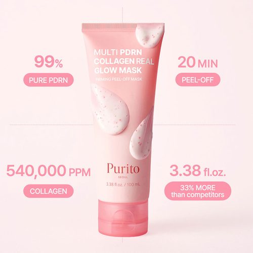ماسک پیل اف مولتی PDRN و کلاژن پیوریتو آبرسان، درخشان کننده و روشن کننده پوست Purito SEOUL Multi PDRN Collagen Real Glow Mask