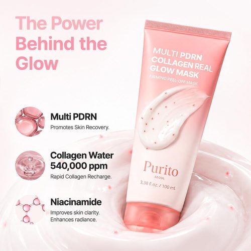 ماسک پیل اف مولتی PDRN و کلاژن پیوریتو آبرسان، درخشان کننده و روشن کننده پوست Purito SEOUL Multi PDRN Collagen Real Glow Mask