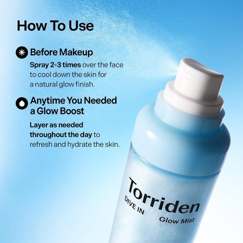 میست آبرسان و درخشان کننده هیالورونیک اسید ریز مولکولی توریدن Torriden Dive In Low Molecular Hyaluronic Glow Mist