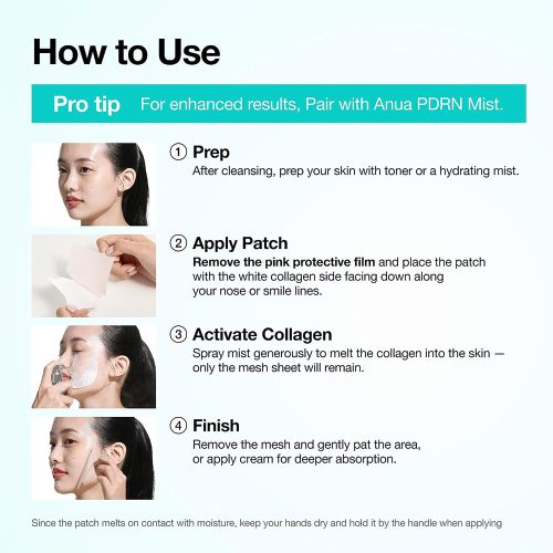پچ ذوب شونده کلاژن و PDRN آنوا درخشان کننده و سفت کننده پوست Anua PDRN Collagen Melting Patch For Glass Skin