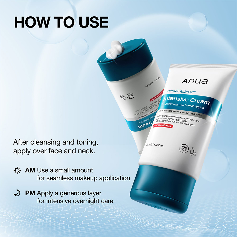 کرم ترمیم کننده سد دفاعی و تسکین دهنده مدل Intensive آنوا ANUA Barrier Reboot Intensive Cream