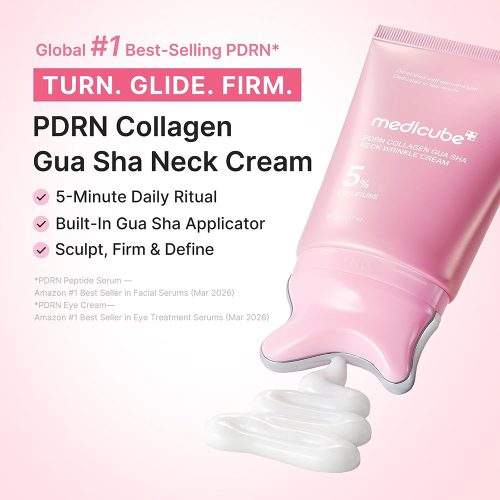 کرم گواشا مدی کیوب ضد چروک و فرم دهنده گردن حاوی کلاژن، PDRN و 5%ولوفیلین medicube PDRN Collagen Gua Sha Neck Wrinkle Cream