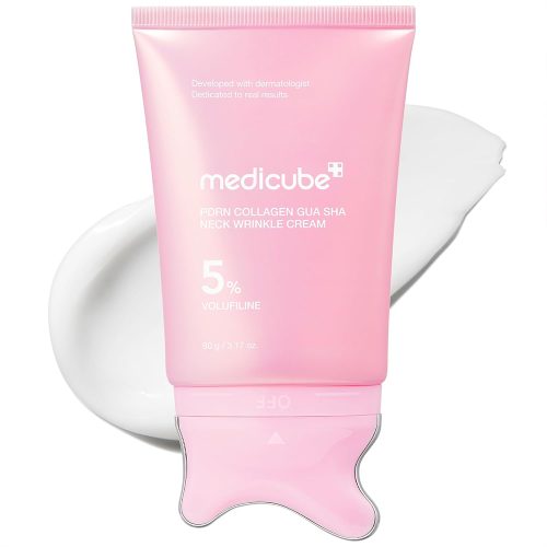 کرم گواشا مدی کیوب ضد چروک و فرم دهنده گردن حاوی کلاژن، PDRN و 5%ولوفیلین medicube PDRN Collagen Gua Sha Neck Wrinkle Cream