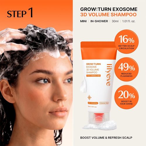 کیت مینی محصولات احیا و رشد موی اگزوزوم لیلیوئه Lilyeve GROW TURN Exosome Starter Kit for Hair Care