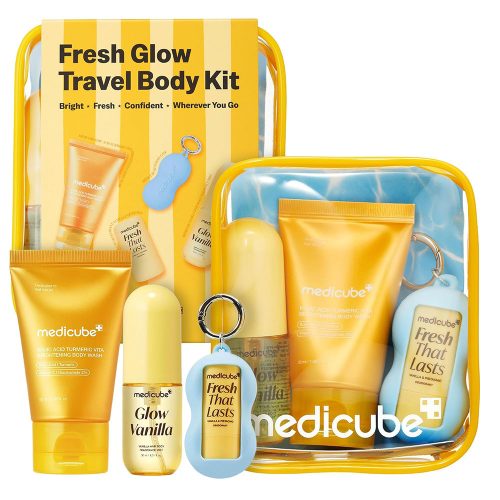 کیت مینی محصولات مراقبت بدن کوجیک اسید مدی کیوب medicube Fresh Glow Body Kit Travel-Ready Hair & Body Set