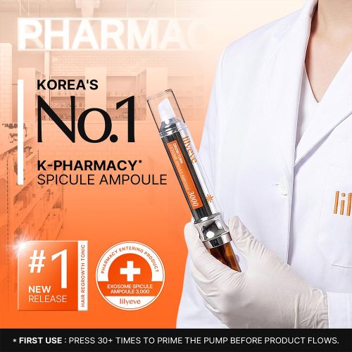 آمپول ضد ریزش و تقویت کننده پوست سر اگزوزوم و اسپیکیول 3000 لیلیوئه lilyeve GROWTURN Exosome Spicule Ampoule 3000