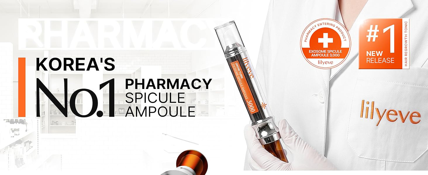 آمپول ضد ریزش و تقویت کننده پوست سر اگزوزوم و اسپیکیول 3000 لیلیوئه lilyeve GROWTURN Exosome Spicule Ampoule 3000