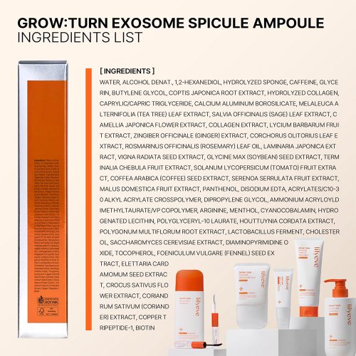 آمپول ضد ریزش و تقویت کننده پوست سر اگزوزوم و اسپیکیول 3000 لیلیوئه lilyeve GROWTURN Exosome Spicule Ampoule 3000
