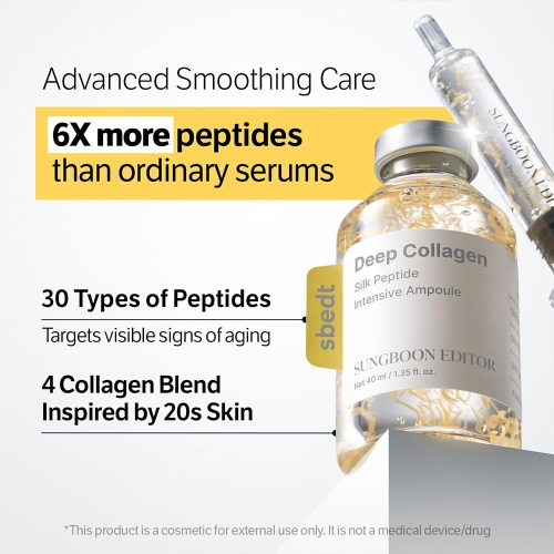 آمپول ضد چروک کلاژن و پپتاید ابریشم سانگ بون ادیتور SUNGBOON EDITOR Deep Collagen Silk Peptide Intensive Ampoule