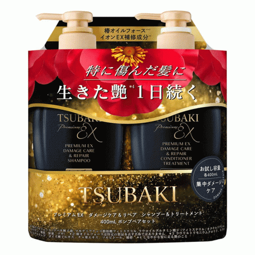ست شامپو و نرم کننده ترمیم کننده قوی موهای آسیب دیده تسوباکی پریمیوم شیسیدو Shiseido Tsubaki Premium EX Damage Care & Repair Shampoo & Conditioner Set