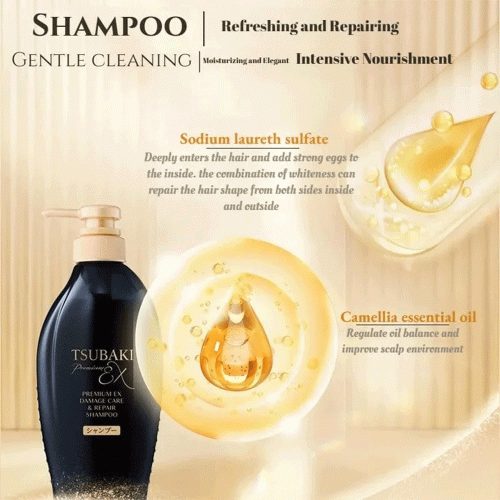 ست شامپو و نرم کننده ترمیم کننده قوی موهای آسیب دیده تسوباکی پریمیوم شیسیدو Shiseido Tsubaki Premium EX Damage Care & Repair Shampoo & Conditioner Set