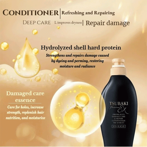 ست شامپو و نرم کننده ترمیم کننده قوی موهای آسیب دیده تسوباکی پریمیوم شیسیدو Shiseido Tsubaki Premium EX Damage Care & Repair Shampoo & Conditioner Set