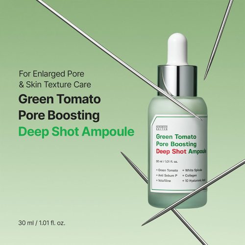 سرم کوچک کننده منافذ گوجه سبز و اسپیکیول سانگ بون ادیتور SUNGBOON EDITOR Green Tomato Pore Boosting Deep Shot Ampoule