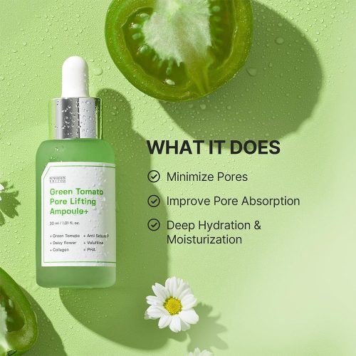 سرم کوچک کننده منافذ گوجه سبز و اسپیکیول سانگ بون ادیتور SUNGBOON EDITOR Green Tomato Pore Boosting Deep Shot Ampoule
