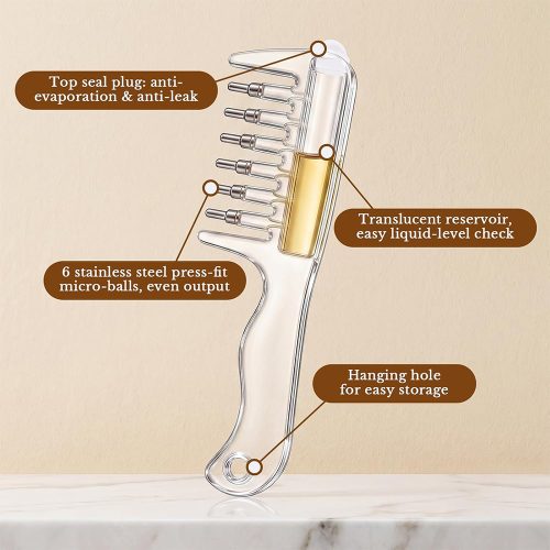 شانه کریستالی روغن تراپی مو و ماساژور پوست سر Crystal Scalp Liquid Comb