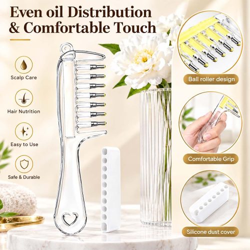 شانه کریستالی روغن تراپی مو و ماساژور پوست سر Crystal Scalp Liquid Comb