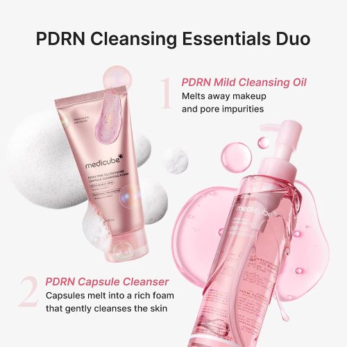 شوینده روغنی پاک کننده منافذ و آرایش حاوی PDRN نیاسینامید و سراماید مدی کیوب medicube PDRN Mild Cleansing Oil