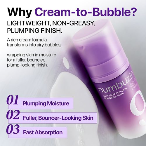 ماسک حبابی حجم دهنده و درخشان کننده PDRN و +NAD شماره 9 نامبوزین numbuzin No.9 NAD+ PDRN Plumping Glow Bubble Mask