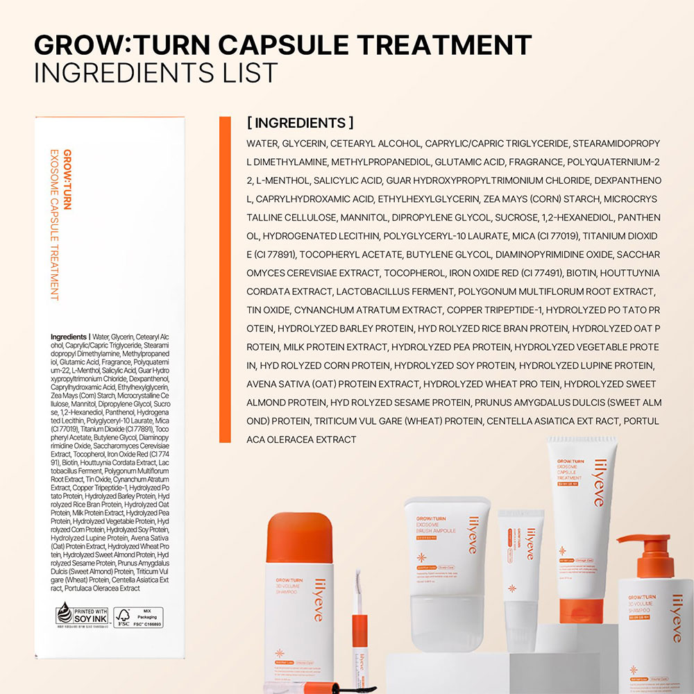 ماسک موی کپسولی ترمیم و تقویت کننده پوست سر و ضد ریزش اگزوزوم لیلیوئه lilyeve Grow Turn Exosome Capsule Treatment