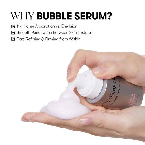 میکرو سرم حبابی کلاژن و رتینول وی تی کازمتیک ضد چروک و جوانساز پوست VT Retinol Collagen Pink Micro Bubble Serum