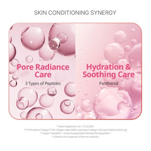 میکرو سرم حبابی کلاژن و رتینول وی تی کازمتیک ضد چروک و جوانساز پوست VT Retinol Collagen Pink Micro Bubble Serum