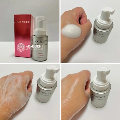 میکرو سرم حبابی کلاژن و رتینول وی تی کازمتیک ضد چروک و جوانساز پوست VT Retinol Collagen Pink Micro Bubble Serum