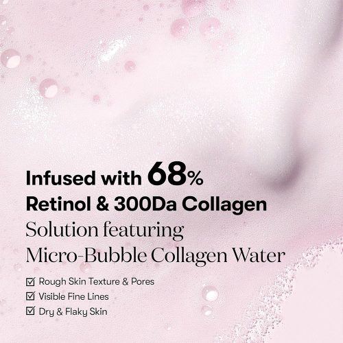 میکرو سرم حبابی کلاژن و رتینول وی تی کازمتیک ضد چروک و جوانساز پوست VT Retinol Collagen Pink Micro Bubble Serum