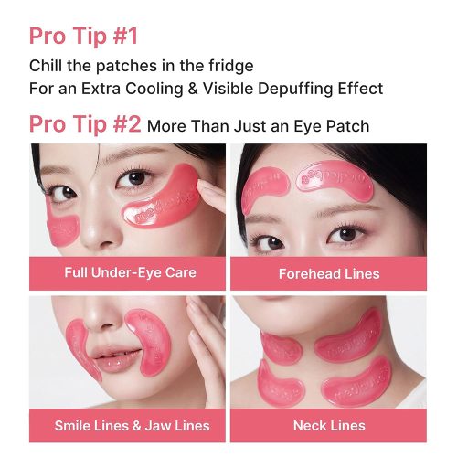 پچ هیدروژلی زیر چشم کلاژن و PDRN مدی کیوب آبرسان، ضد پف و تیرگی و ضد چروک medicube Jelly Eye Mask PDRN Pink Collagen
