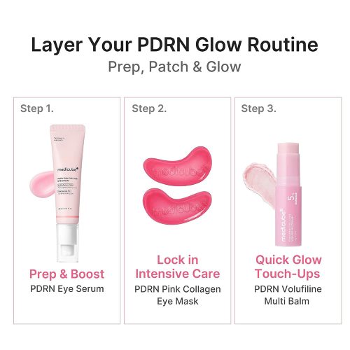 پچ هیدروژلی زیر چشم کلاژن و PDRN مدی کیوب آبرسان، ضد پف و تیرگی و ضد چروک medicube Jelly Eye Mask PDRN Pink Collagen