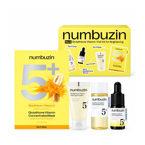 پک مینی محصولات ضد لک و روشن کننده شماره 5 نامبوزین Numbuzin No.5+ Glutathione Vitamin Trial Kit for Brightening