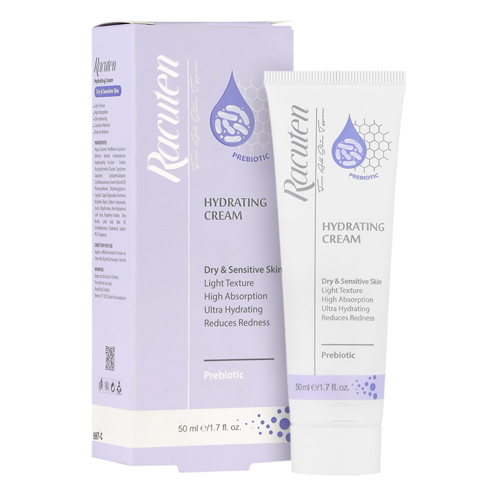 کرم آبرسان پوست خشک و حساس راکوتن Racuten Hydrating Cream For Dry And Sensitive Skin