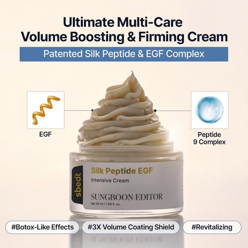کرم ضد چروک و حجم دهنده پپتاید ابریشم و EGF سانگ بون ادیتور SUNGBOON EDITOR Silk Peptide EGF Intensive Creamکرم ضد چروک و حجم دهنده پپتاید ابریشم و EGF سانگ بون ادیتور SUNGBOON EDITOR Silk Peptide EGF Intensive Cream