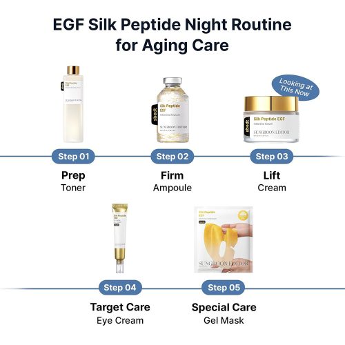 کرم ضد چروک و حجم دهنده پپتاید ابریشم و EGF سانگ بون ادیتور SUNGBOON EDITOR Silk Peptide EGF Intensive Cream