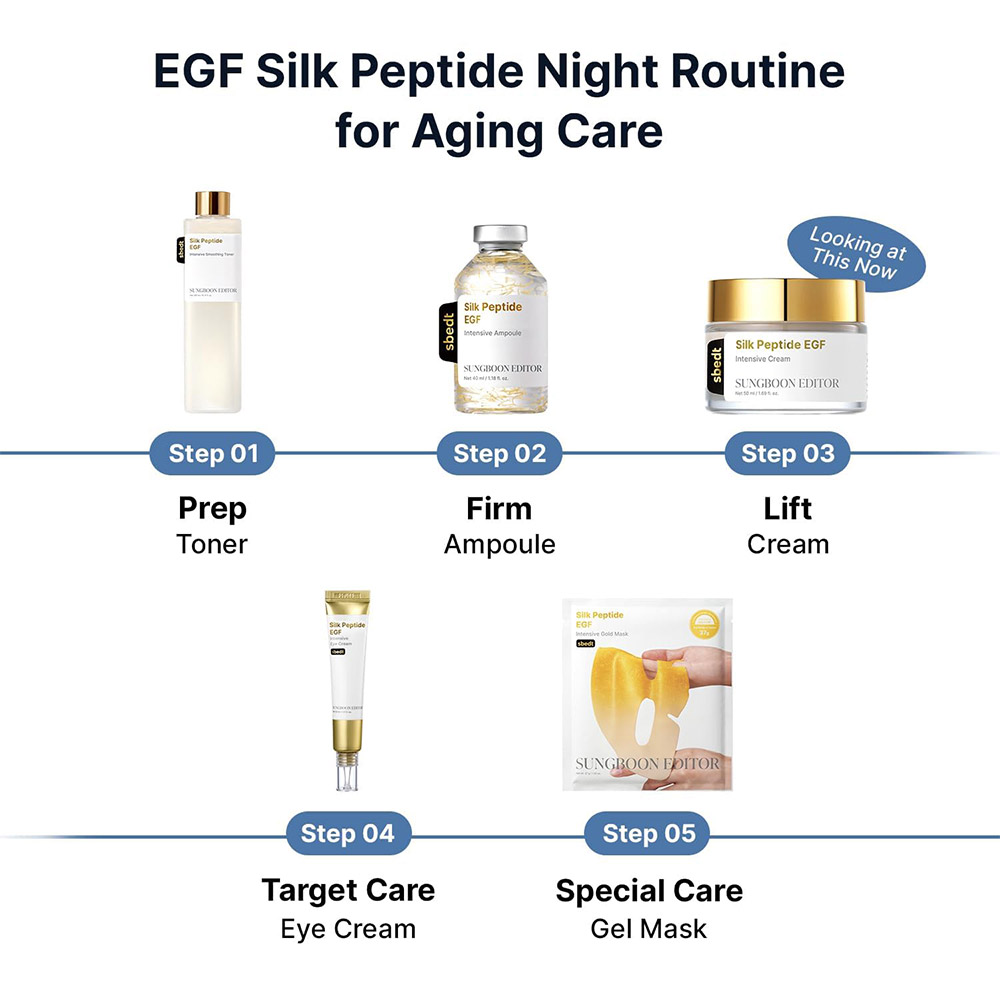 کرم ضد چروک و حجم دهنده پپتاید ابریشم و EGF سانگ بون ادیتور SUNGBOON EDITOR Silk Peptide EGF Intensive Cream