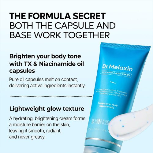 کرم کپسولی ضد لک و روشن کننده تیرگی های بدن ترانگزامیک اسید دکتر ملاکسین Dr.Melaxin TX Capsule Body Cream