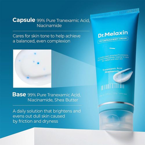 کرم کپسولی ضد لک و روشن کننده تیرگی های بدن ترانگزامیک اسید دکتر ملاکسین Dr.Melaxin TX Capsule Body Cream